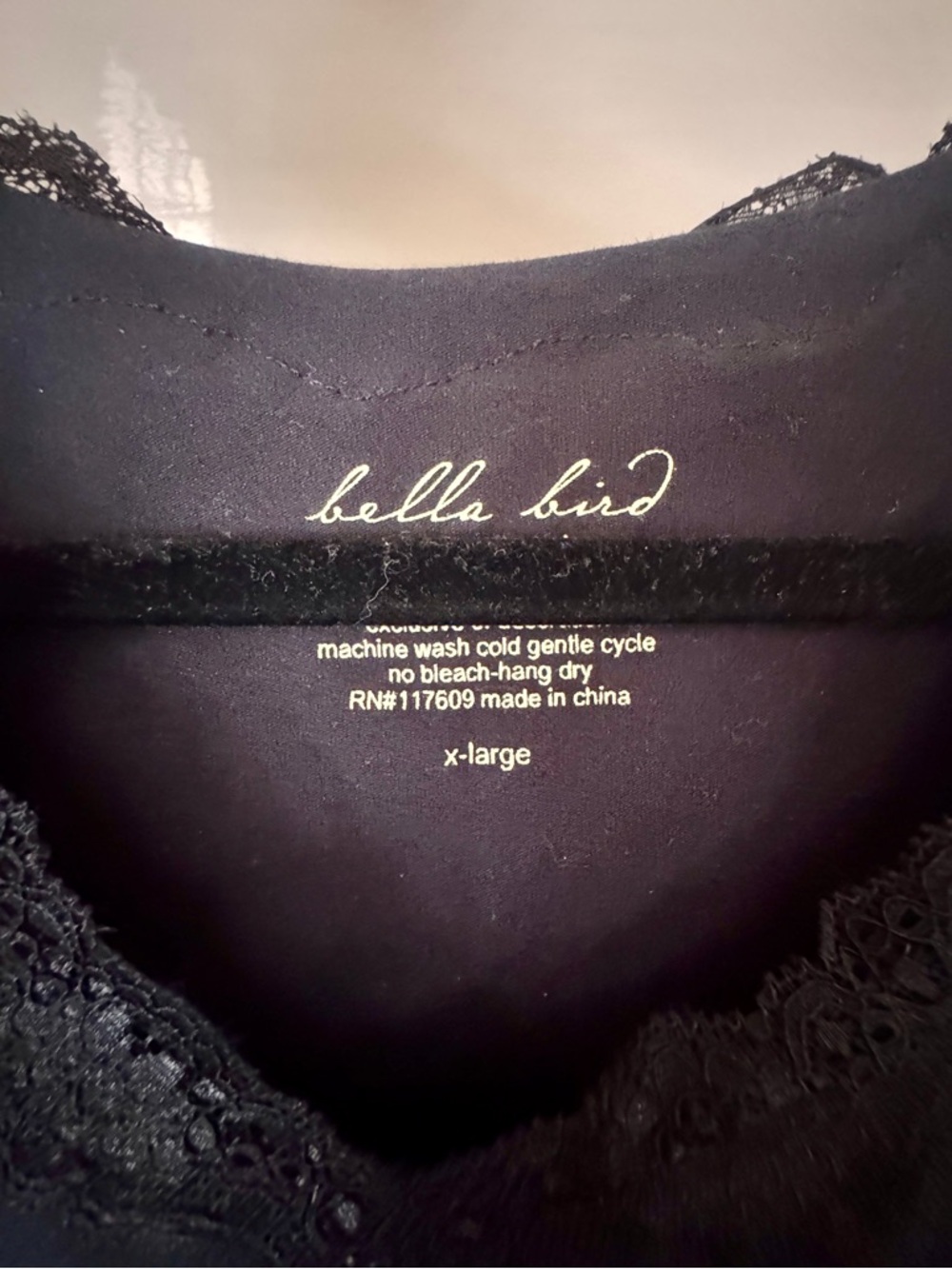 Bella Bird Black Lace-Trim Tank Top - Picture 3 of 4